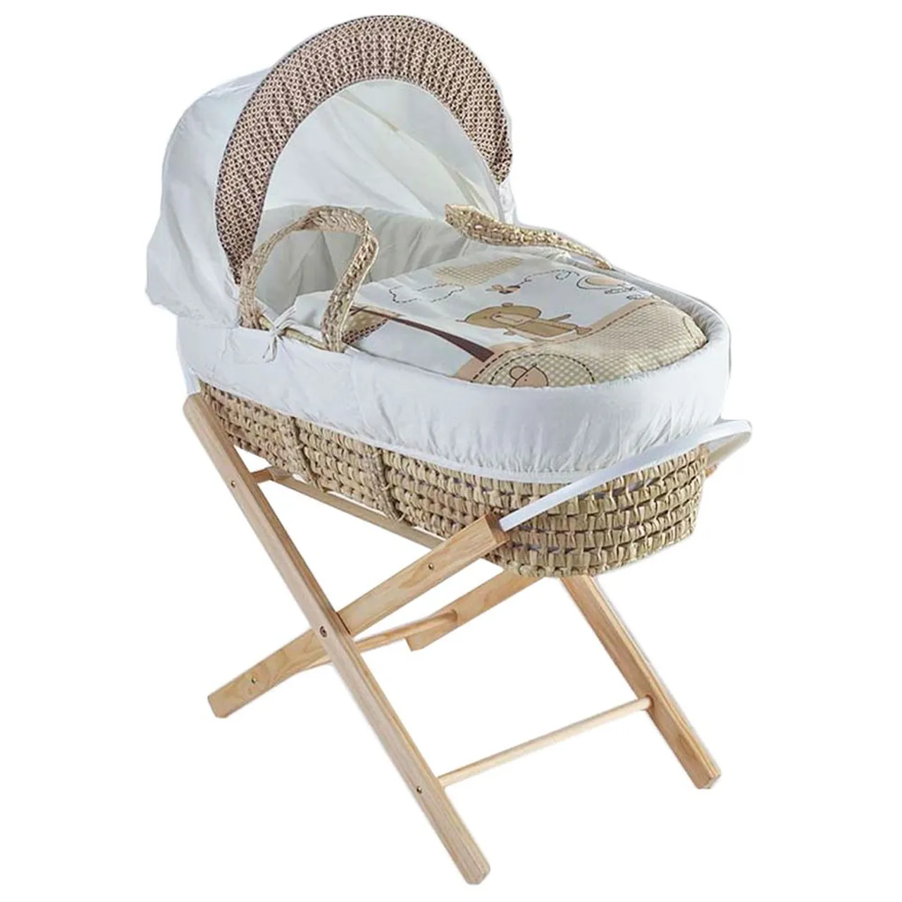 Kinder Valley Tiny Ted Moses Basket with Stand