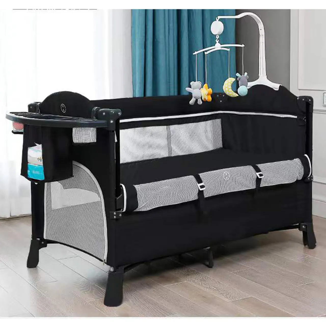 Teknum 4-in-1 Baby Bedside Co-Sleeper Bassinet - Black — Photograph 2 of 7