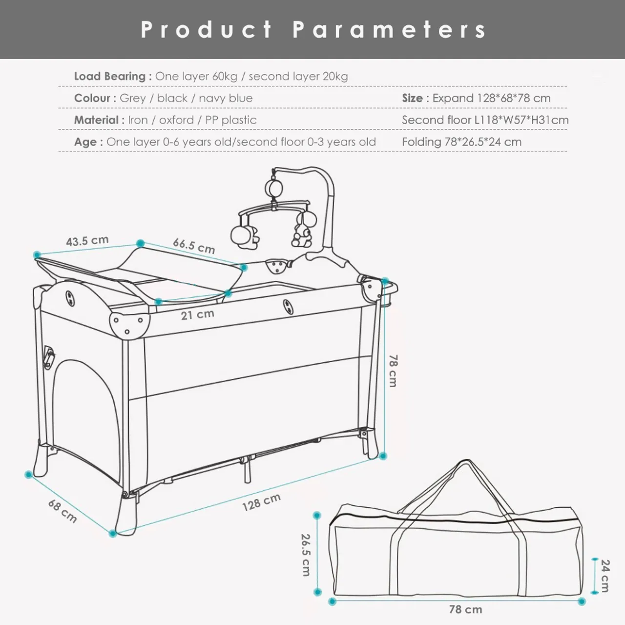 Teknum 4-in-1 Baby Bedside Co-Sleeper Bassinet - Black — Photograph 7 of 7