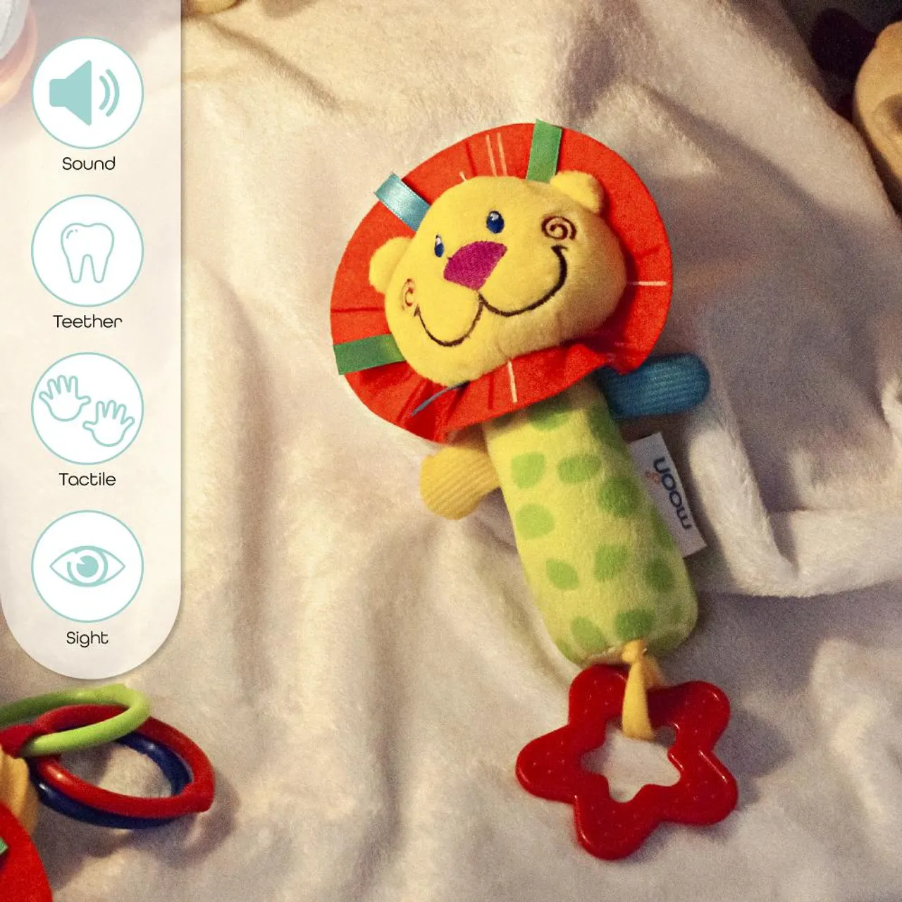 Moon Hop Baby Bouncer with Lion Toy Bar — Photograph 6 of 6