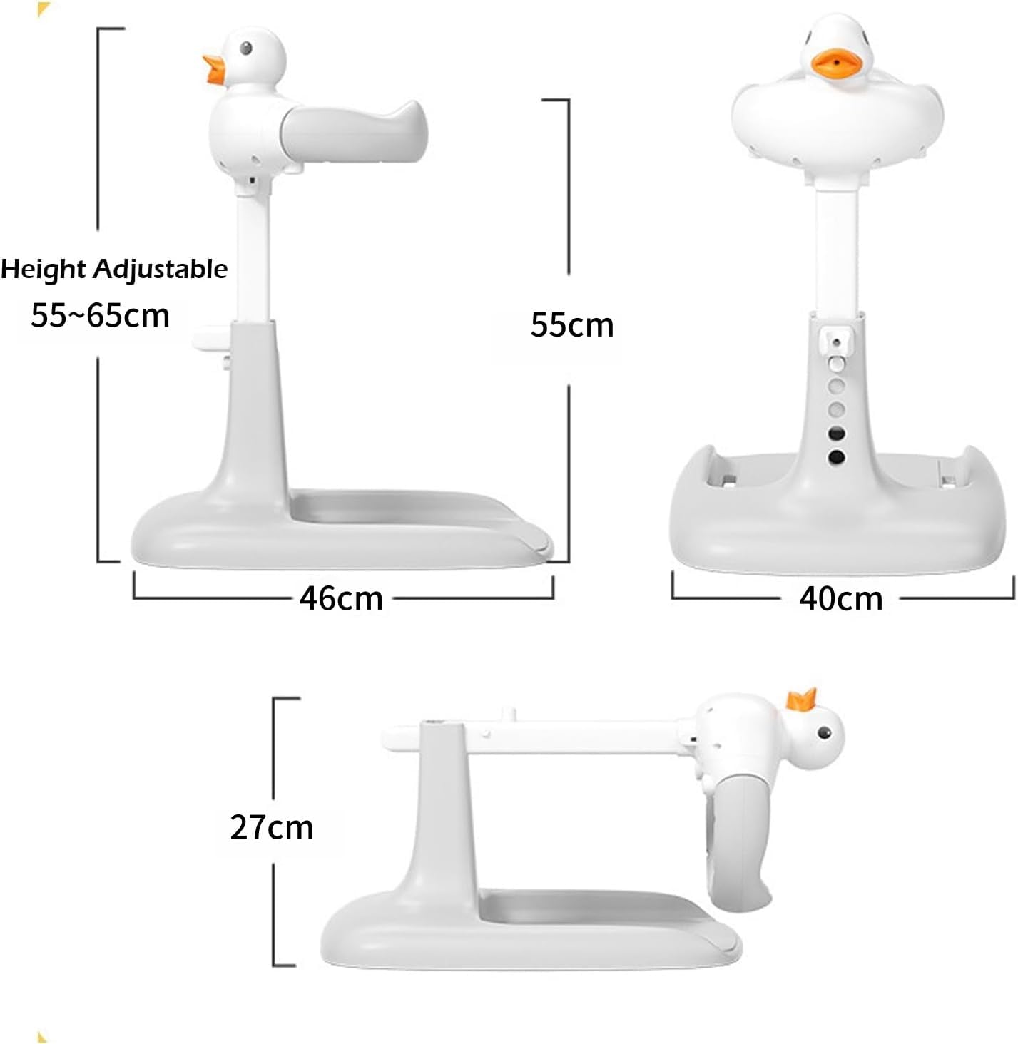 Fohome Baby Shower Stand Support,Adjustable Bath Stand with Anti-Slip Base,Baby Bath Helper,Smart Water Flow Hug Tower Bath Support, Huggable Duck Bath Support for Infants & Toddlers — Photograph 4 of 7