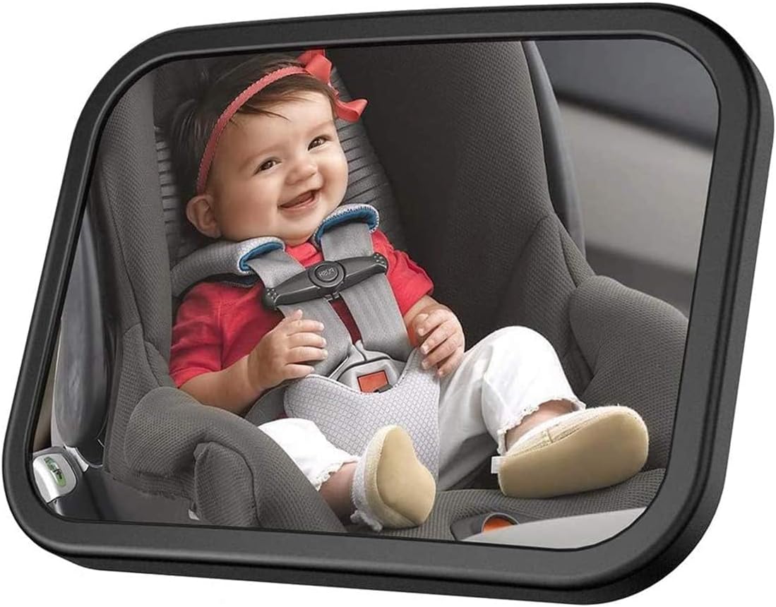 Car Backseat Safety Mirror, CharmCollection Peace of Mind to Keep An Eye on Baby in A Rear Facing Child Seat Premium Black Frame Car Rear View Baby Car Seat Mirror for Baby Back Seat Child Seats — Photograph 4 of 6