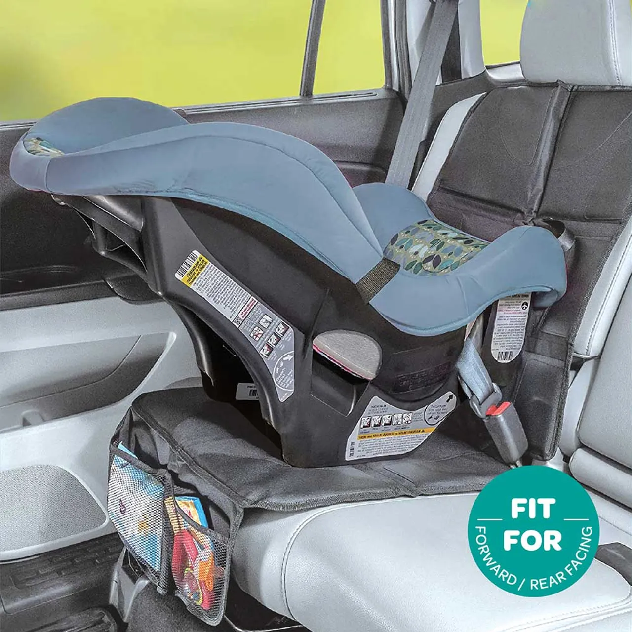 Moon Waterproof Car Seat Protector with Storage Pocket - Black — Photograph 5 of 6
