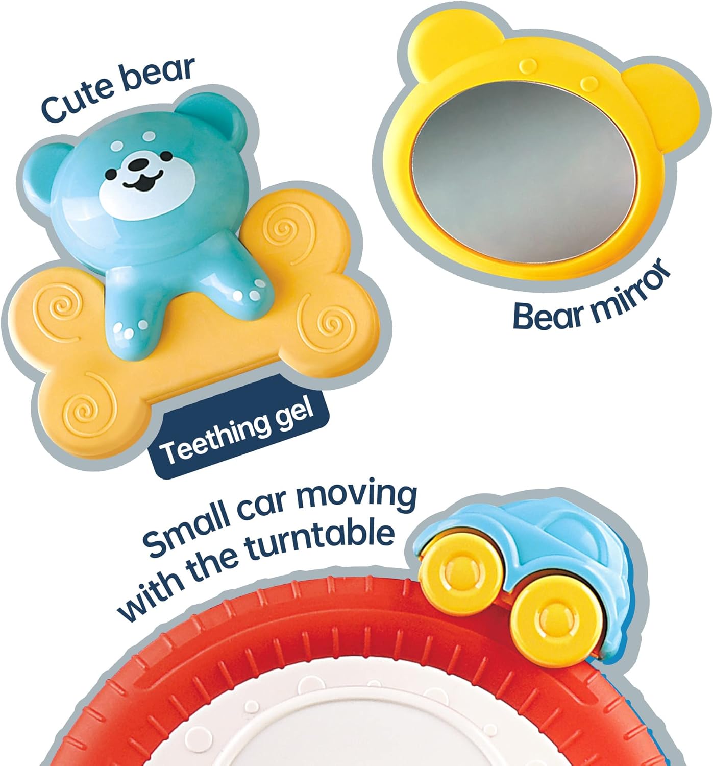 caterbee Baby play and kick car seat Toy with steering wheel (Steering Wheel — الصورة 6 من 8