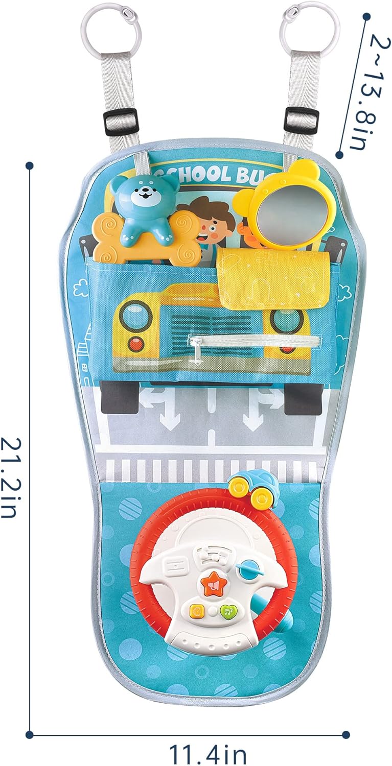 caterbee Baby play and kick car seat Toy with steering wheel (Steering Wheel — الصورة 8 من 8