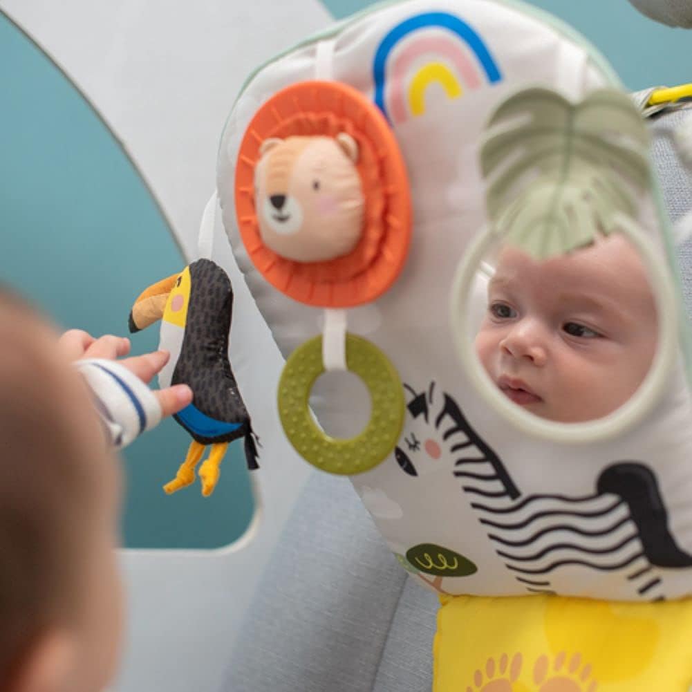Musical Car Seat Toys for 0-12 Month Old Babies - Activity Center with Sensory Soft Hanging Toys and Mirror - Carseat Gift for Infants — الصورة 2 من 9