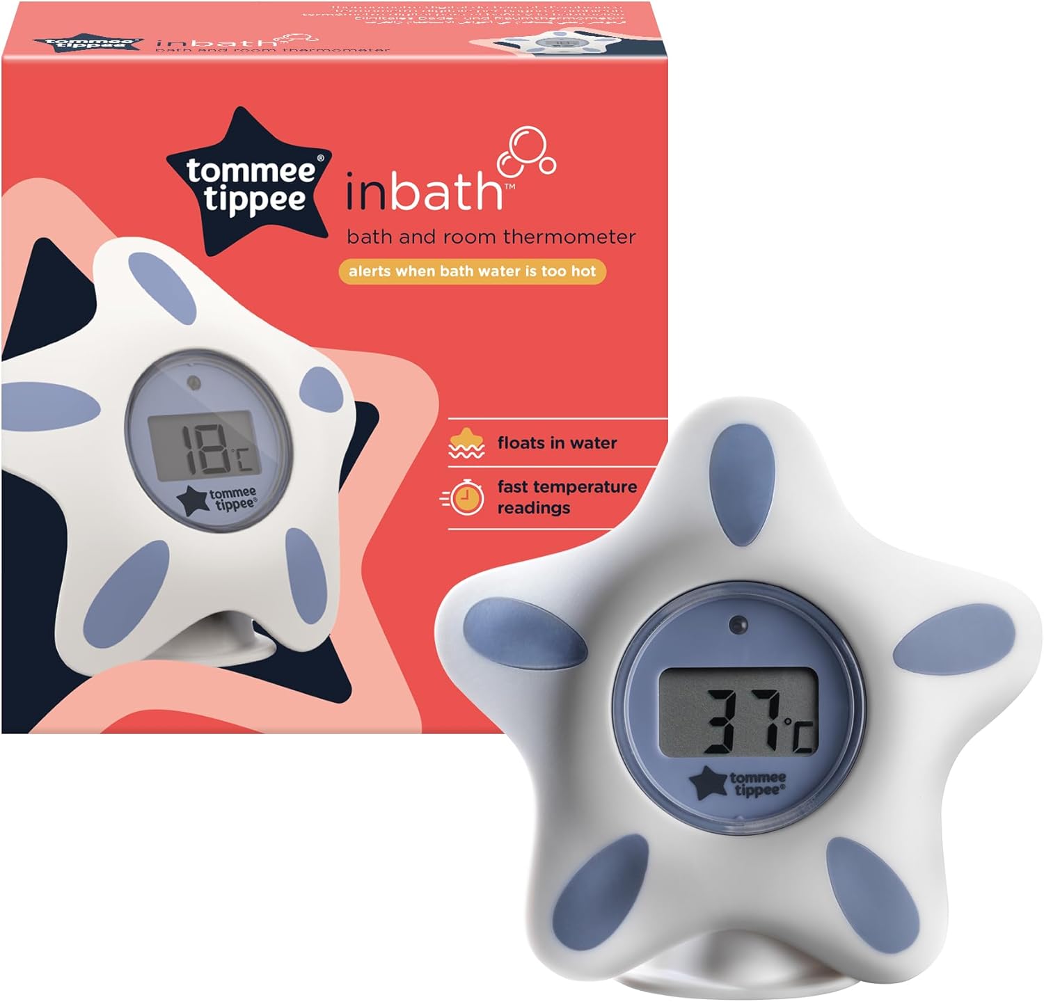Tommee Tippee InBath Digital Thermometer for Baby Bath and Room, Waterproof and Floats in Water, 3 Second Readings on Easy to Read LCD Display — Photograph 2 of 7