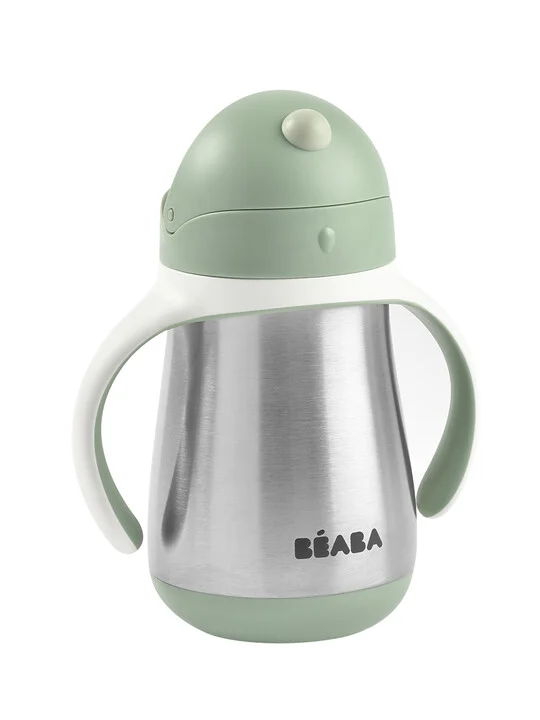 Beaba Stainless Steel Straw Cup - Sage Green — Photograph 2 of 3