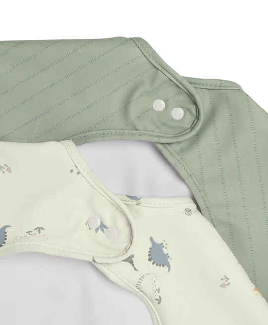 Long Sleeve Bib (Pack of 2) - Dino Stripe — Photograph 2 of 4