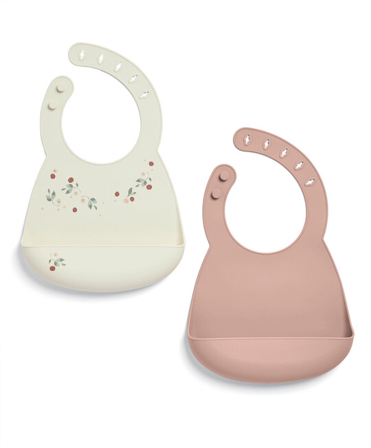 Silicone Bibs (Pack of 2) - Floral Berry — Photograph 2 of 3