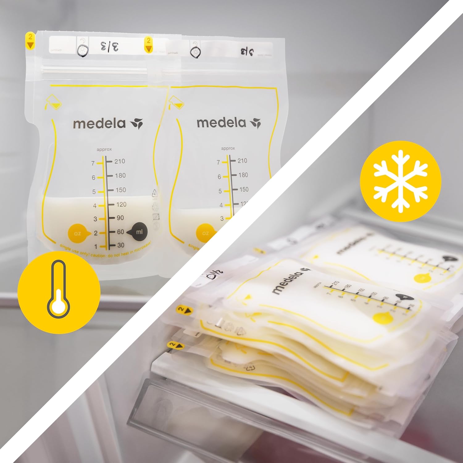 Medela Easy Pour Disposable Breastmilk Storage Bags, 210 ml Capacity, Leakproof Design with Milk Protection, Made Without BPA, Pack of 50 — الصورة 5 من 8