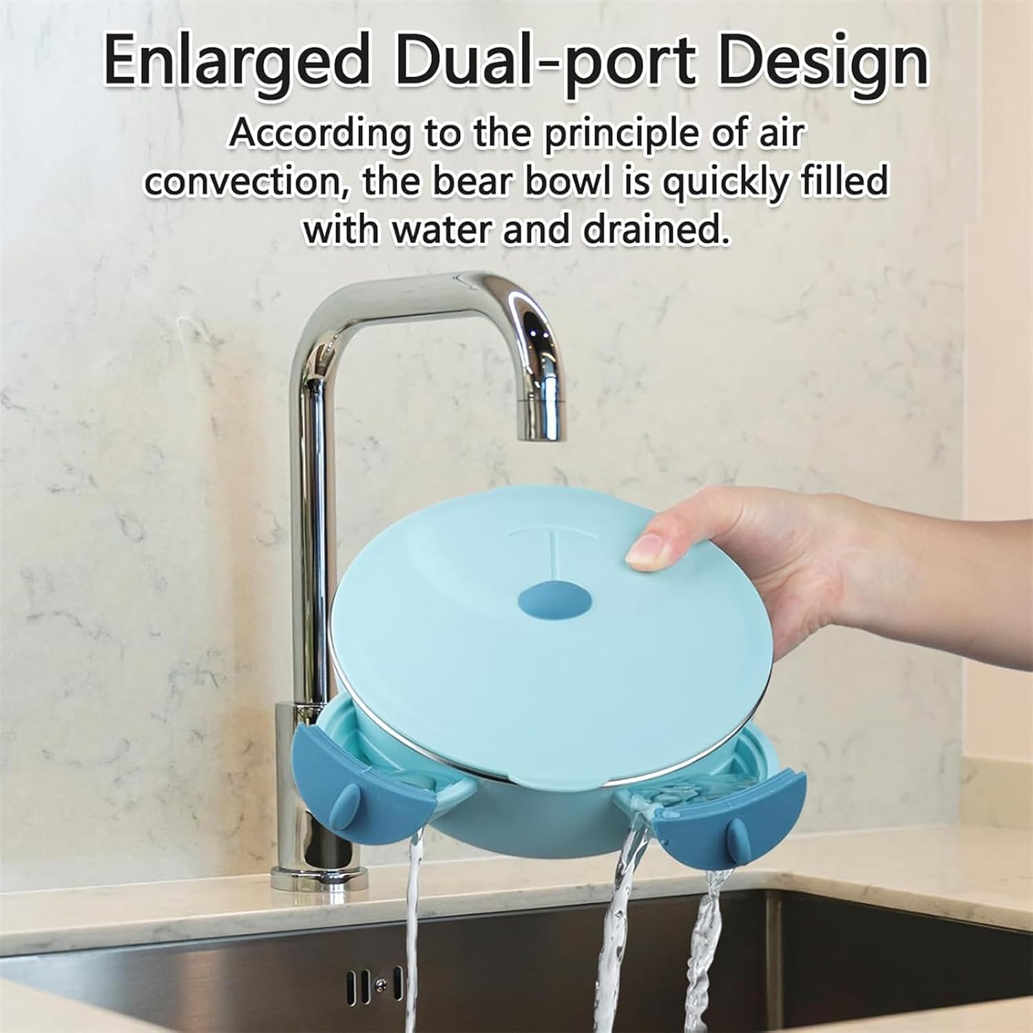 MOTIM Stainless Steel Baby Feeding Bowl, Toddler Suction Plate with Lid Spoon and Fork, BPA Free Easy to clean for Baby Toddler (Blue) — الصورة 7 من 9