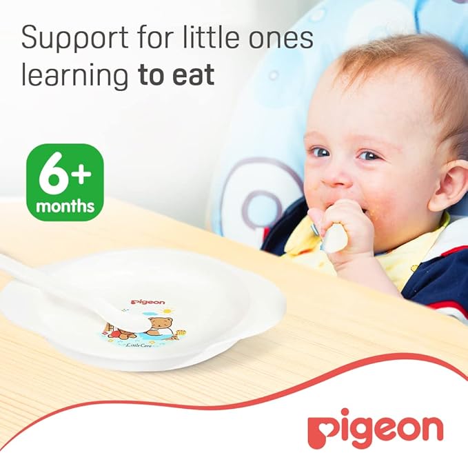 Pigeon Feeding Set, 1 Cereal Bowl, 1 Soup Bowl, 1 Feeding Spoon, 1 Baby Spoon, Quickly Explore, Makes Meal Time Fun, BPA Free, 6 + Months, White — الصورة 2 من 7
