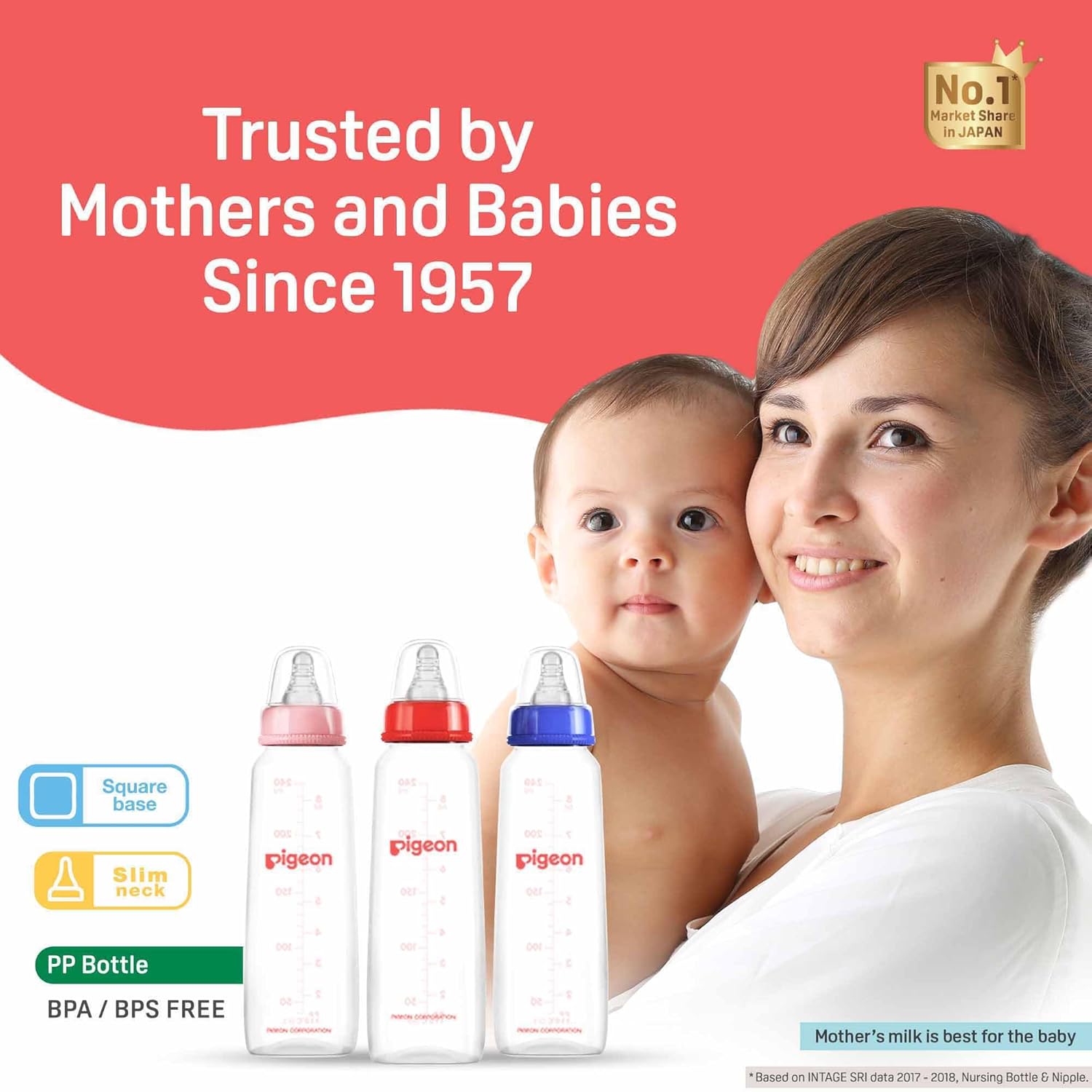 Pigeon Peristaltic Baby Nursing/Feeding Bottle KPP Nipple L,For 9+ Month Babies,BPA Free,BPS Free,Blue and White,240 ml,Pack of 2 — الصورة 6 من 6