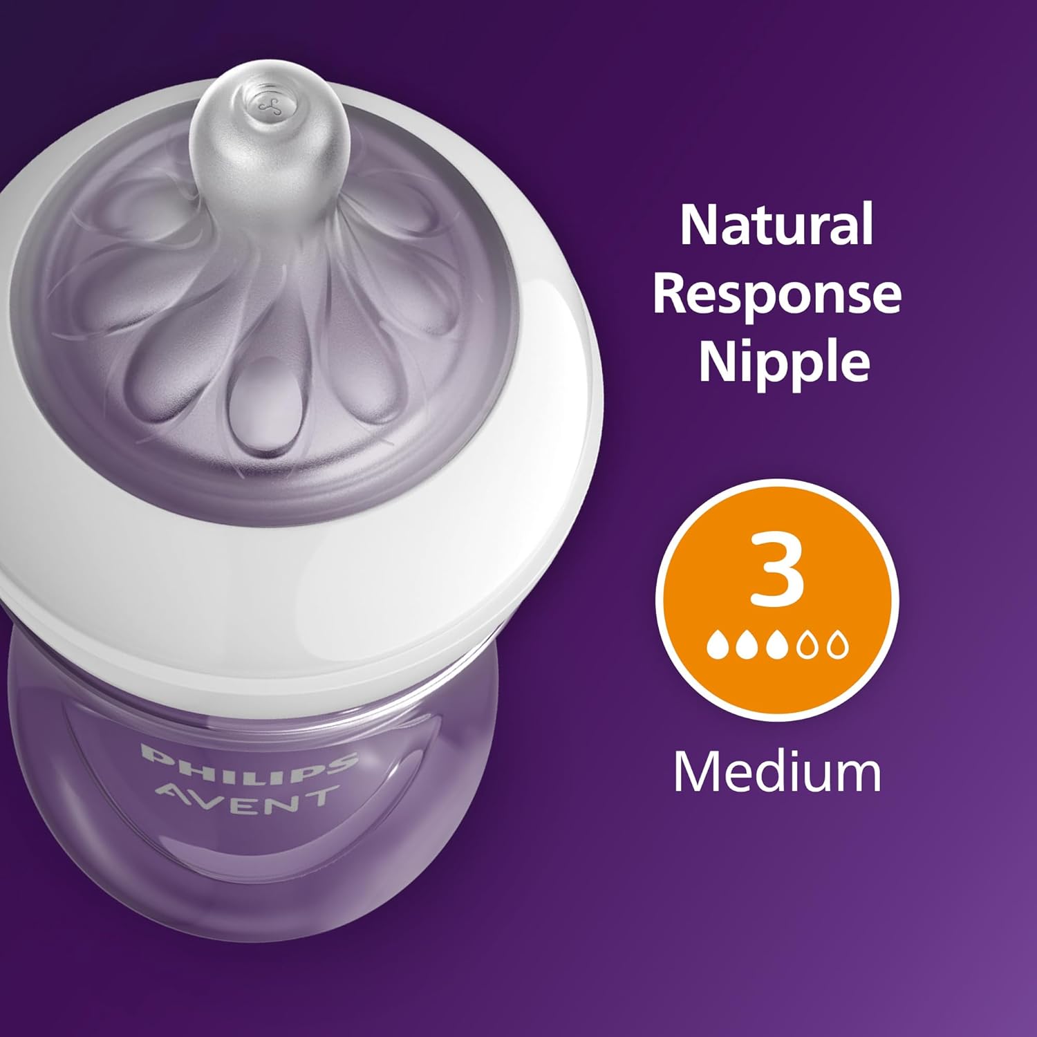 PHILIPS AVENT Natural Baby Bottle with Natural Response, Clear, 9oz, 4pk, SCY903/04, 9 Ounce — Photograph 7 of 9