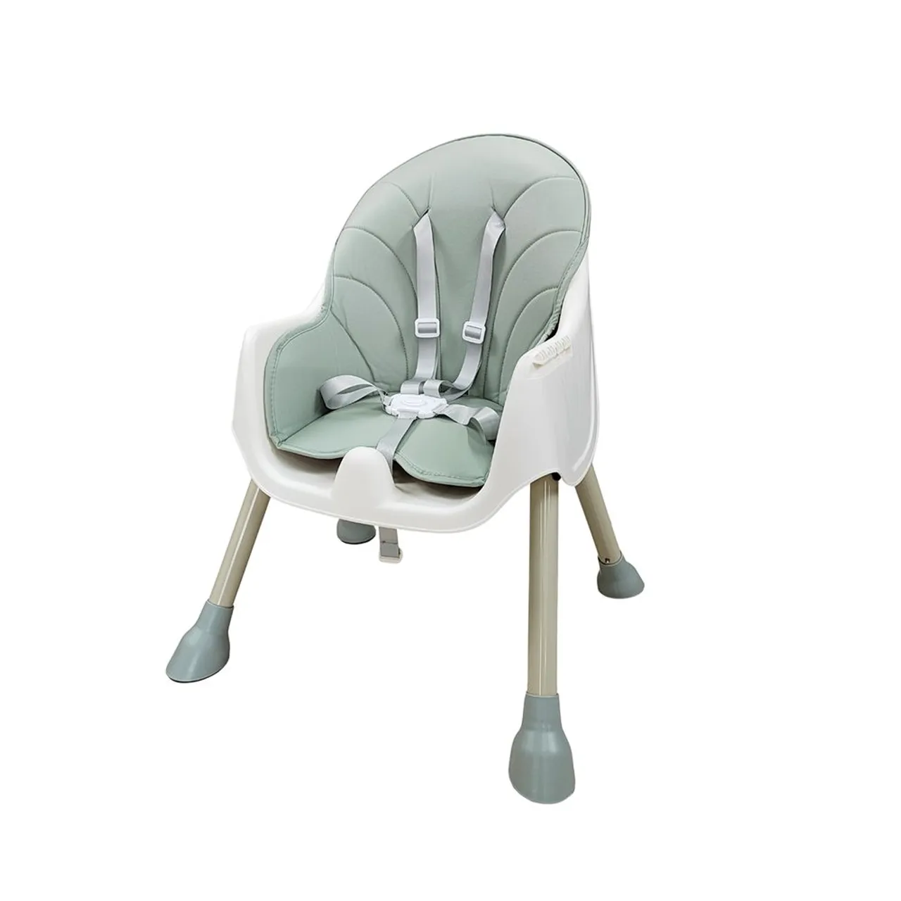 5 in 1 Convertible Baby High Chair, Foldable Toddler Dining Chair with Removable Tray, 5-Point Safety Harness, PU Cushion & Anti-Slip Base, Portable Height Adjustable High Chair for Kids — الصورة 6 من 9