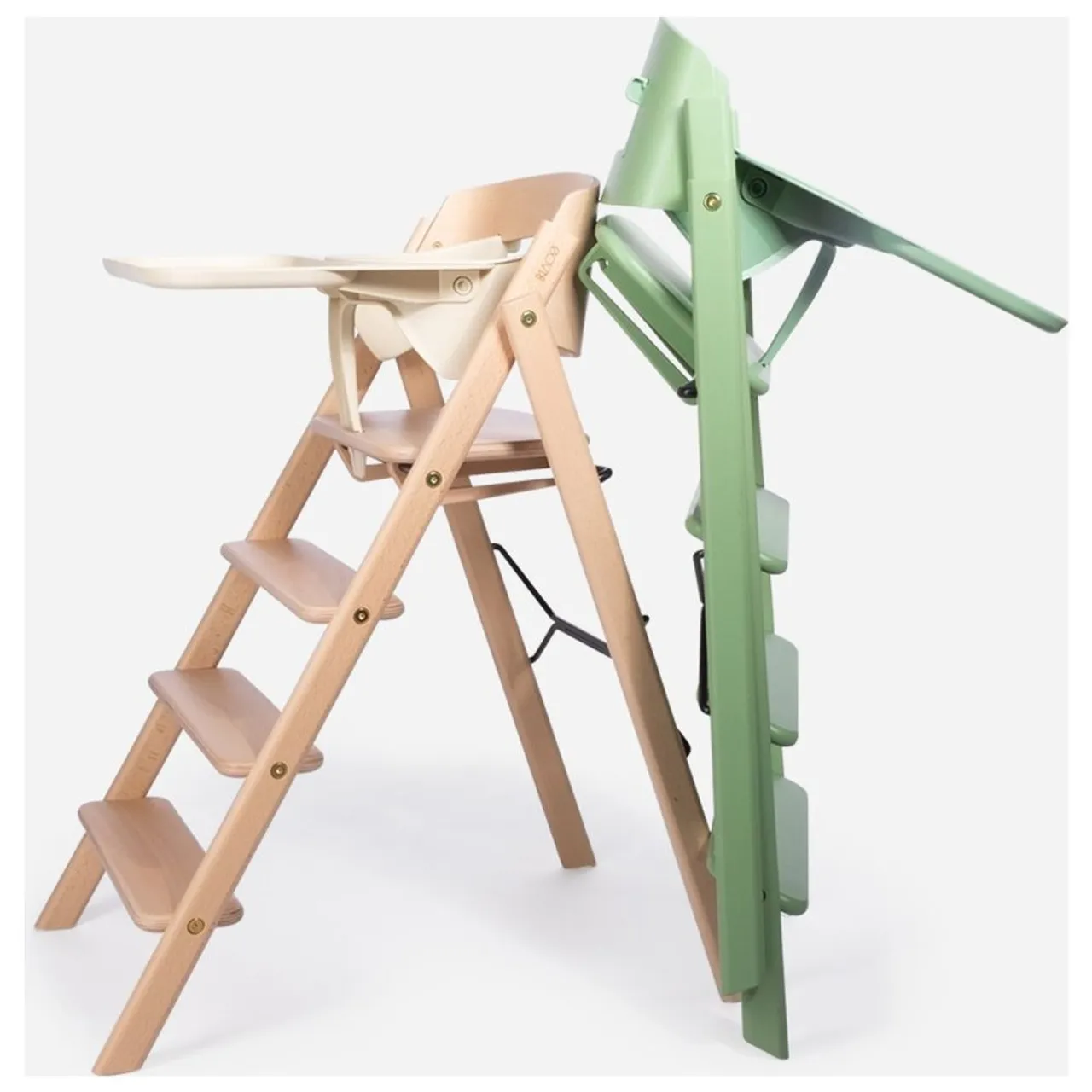 Kaos Klapp Recycled High Chair With Safety Rail & Food Tray - Desert Sand — الصورة 8 من 8