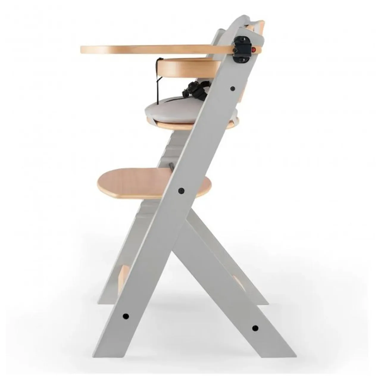 Kinderkraft ENOCK Wooden High Chair with Cushion - Grey — الصورة 3 من 8