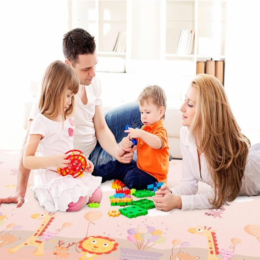 Beauenty Baby Play Mat, 200*180*1.5CM Waterproof Non-Slip Large Reversible Playmat Crawling Mat, Extra Thick Soft Baby Playmats for Playing or Camping Mat Bedroom Living Room Plush Carpet Area (B) — الصورة 9 من 9