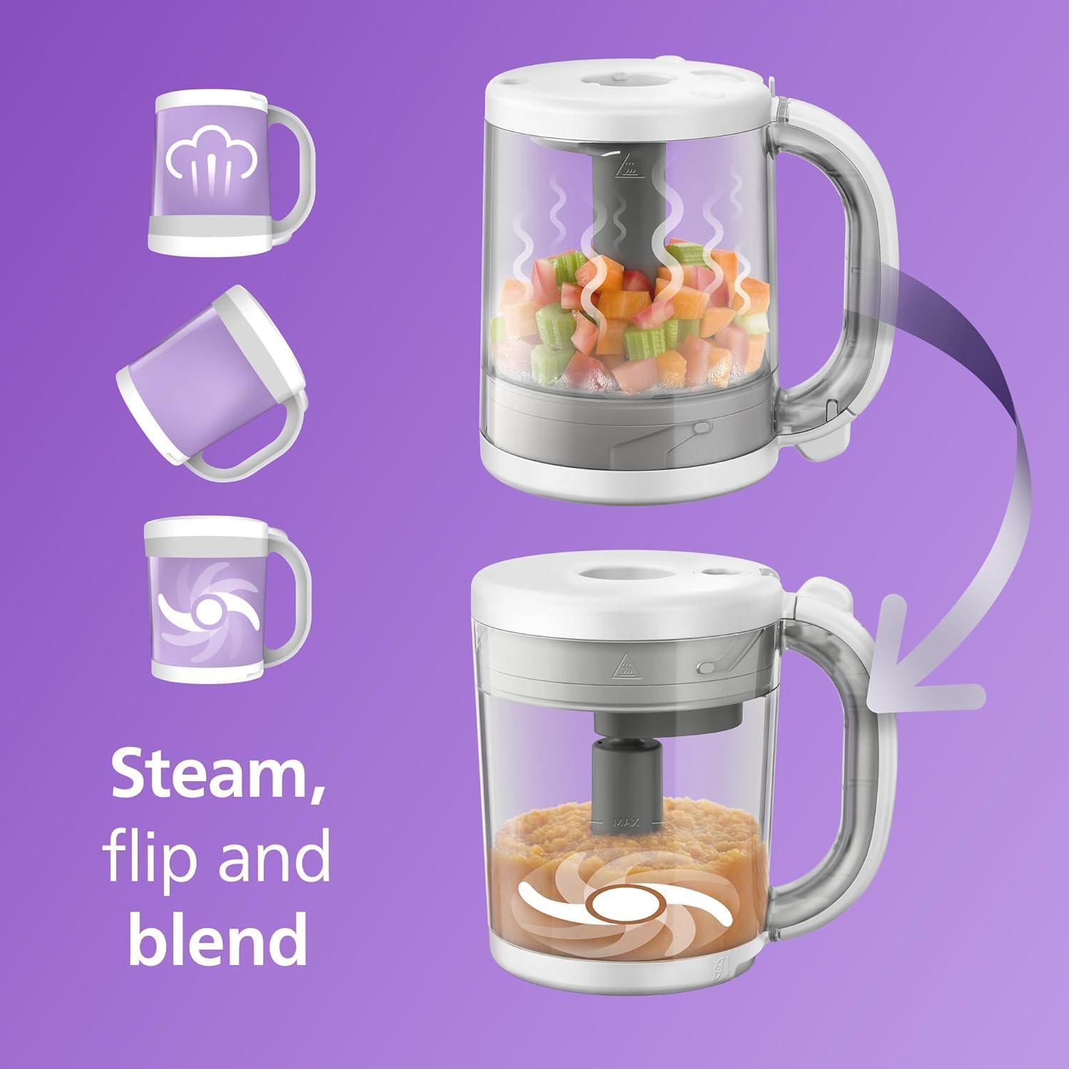 Philips 4 in 1 COMBINED STEAMER AND BLENDER RECIPE BOOKLET + 120ml STORAGE BOWL (SCF883 / 01) — Photograph 5 of 13