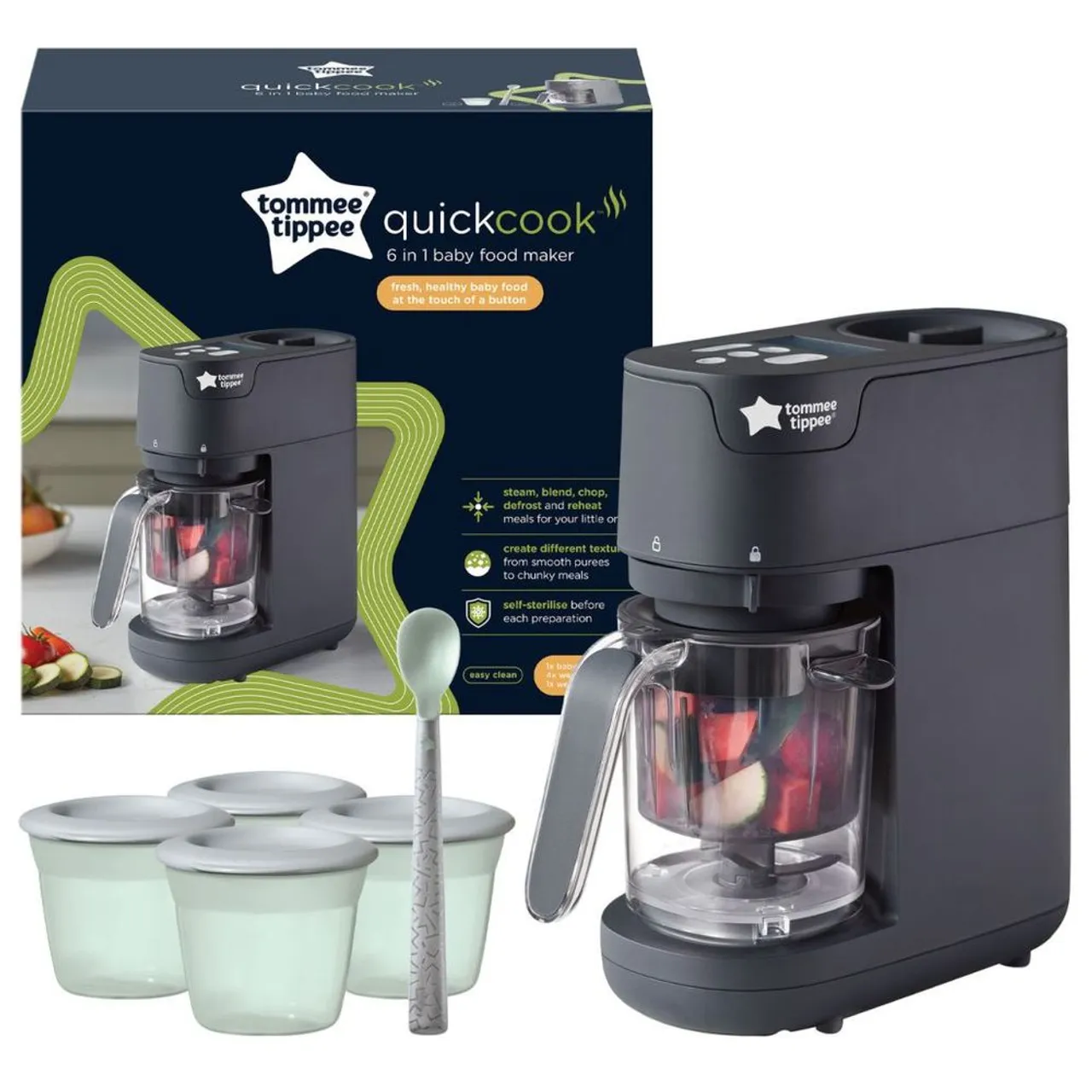 Tommee Tipee Quick Cook 6 IN 1 Food Maker - White
