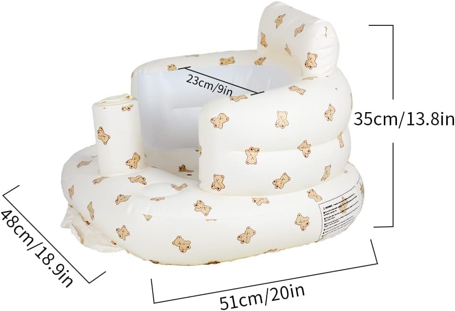 Baby Inflatable Seat for Babies 3-36 Months, Built in Air Pump Infant Back Support Sofa Toddler Chair for Sitting Up, Baby Floor Seater Gifts — الصورة 6 من 7