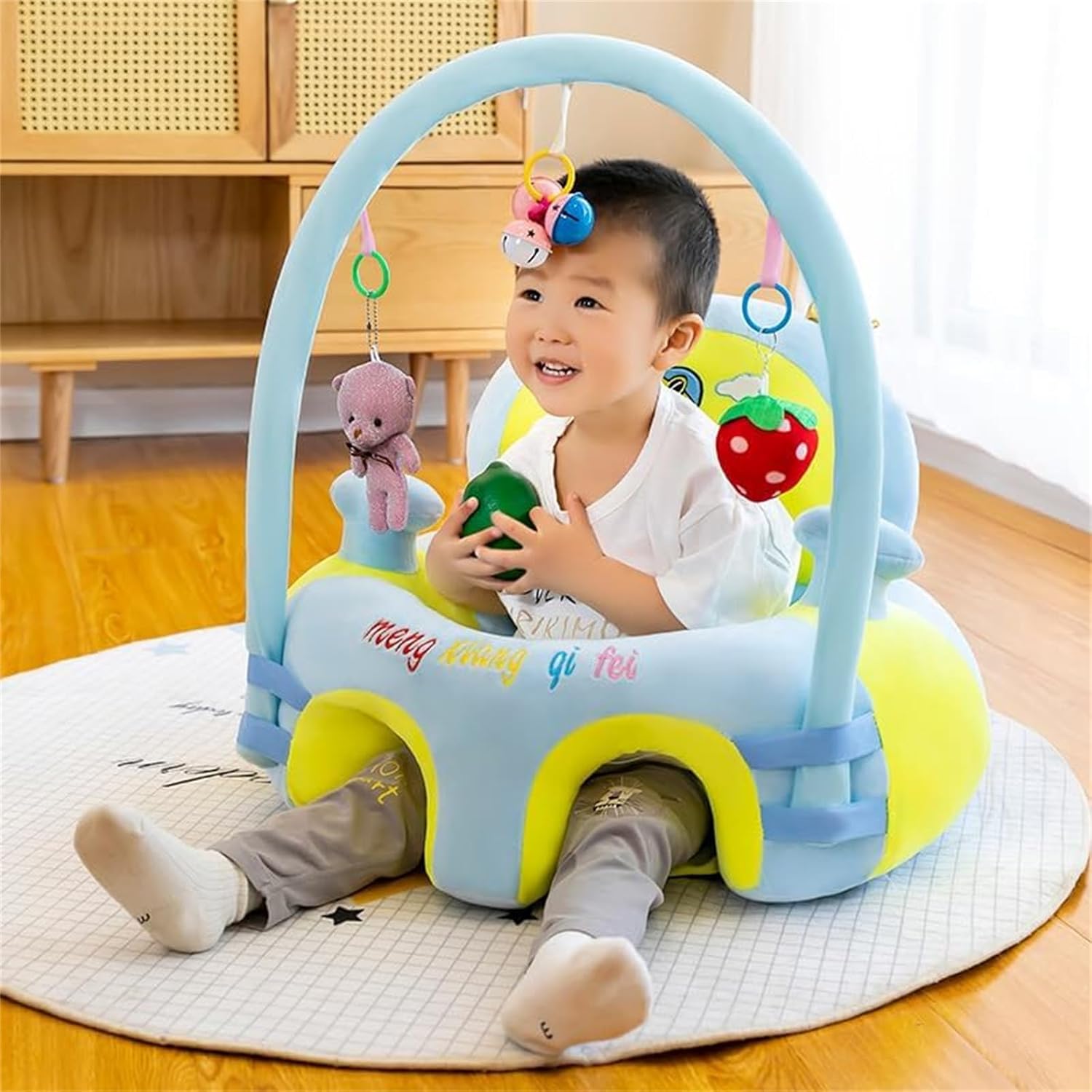 MOTIM Baby Sofa Support Sitting Chair, Floor Seats for Sitting Up Support Seat Sofa, Soft Plush Cartoon Baby Learn Eating Chair, for Infants 0-3 Years with Plush Toys — الصورة 5 من 6