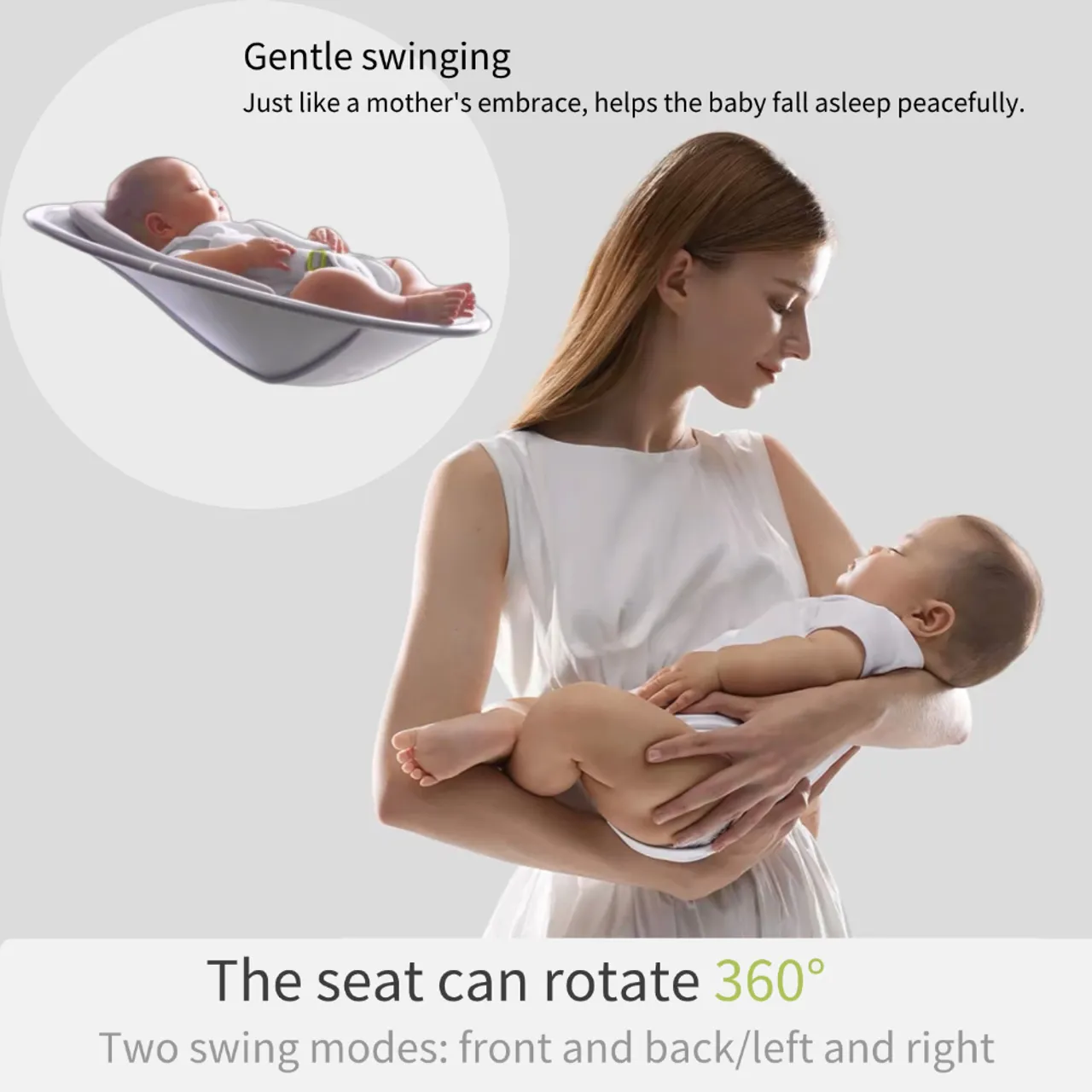 Babycare - Baby Electric Rocker And Bouncer - Frost Silver — الصورة 4 من 6
