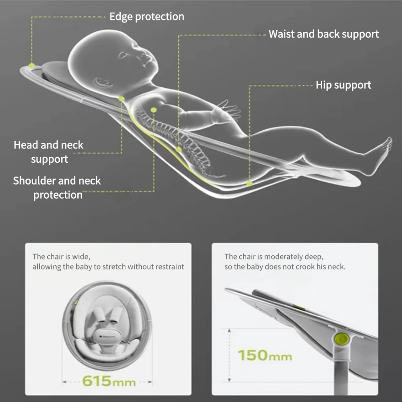 Babycare - Baby Electric Rocker And Bouncer - Frost Silver — الصورة 6 من 6