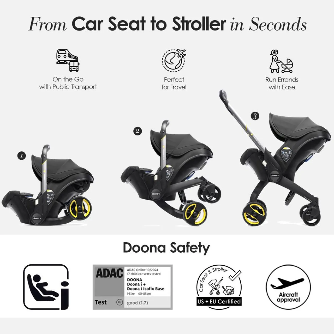 Doona+ Infant Car Seat and Stroller - Black — Photograph 3 of 7
