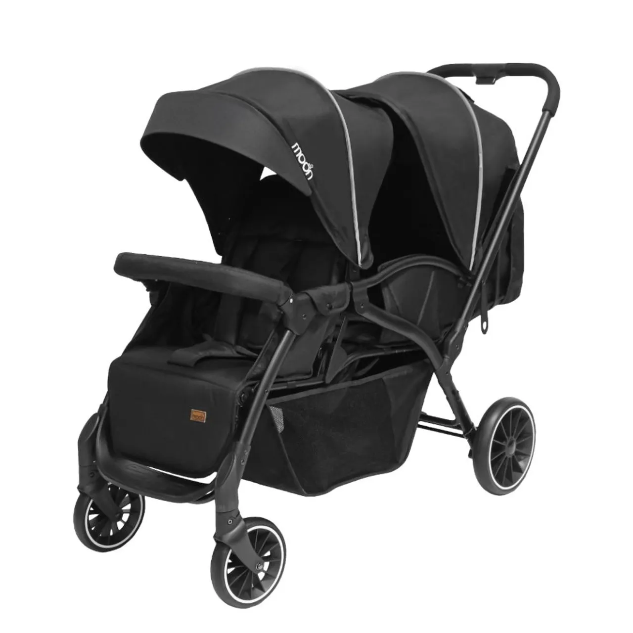 Moon Dois Foldable Twin Stroller - Black