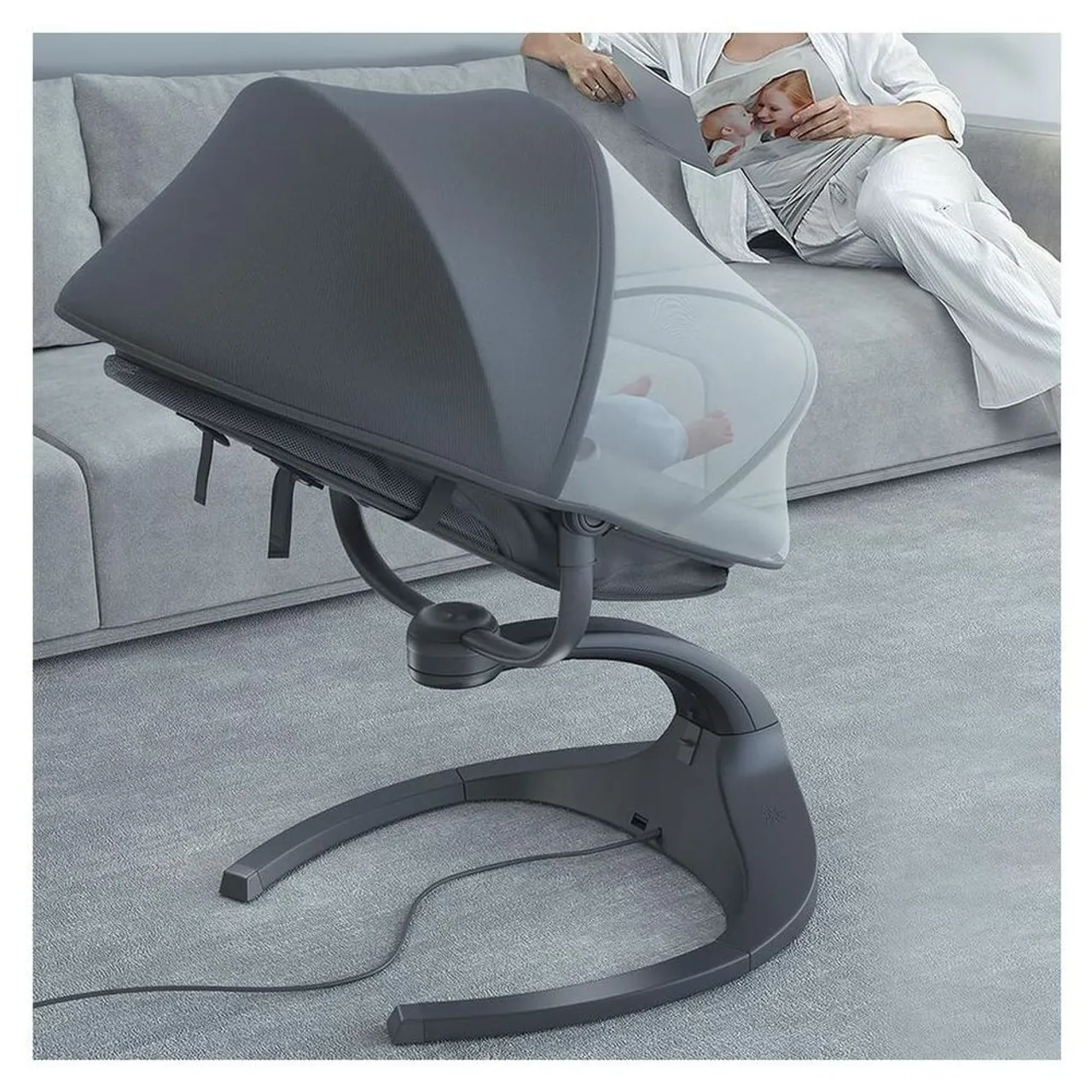 Little Learners - Soothing Baby Swing Chair with Music & Timer - Grey — Photograph 7 of 7
