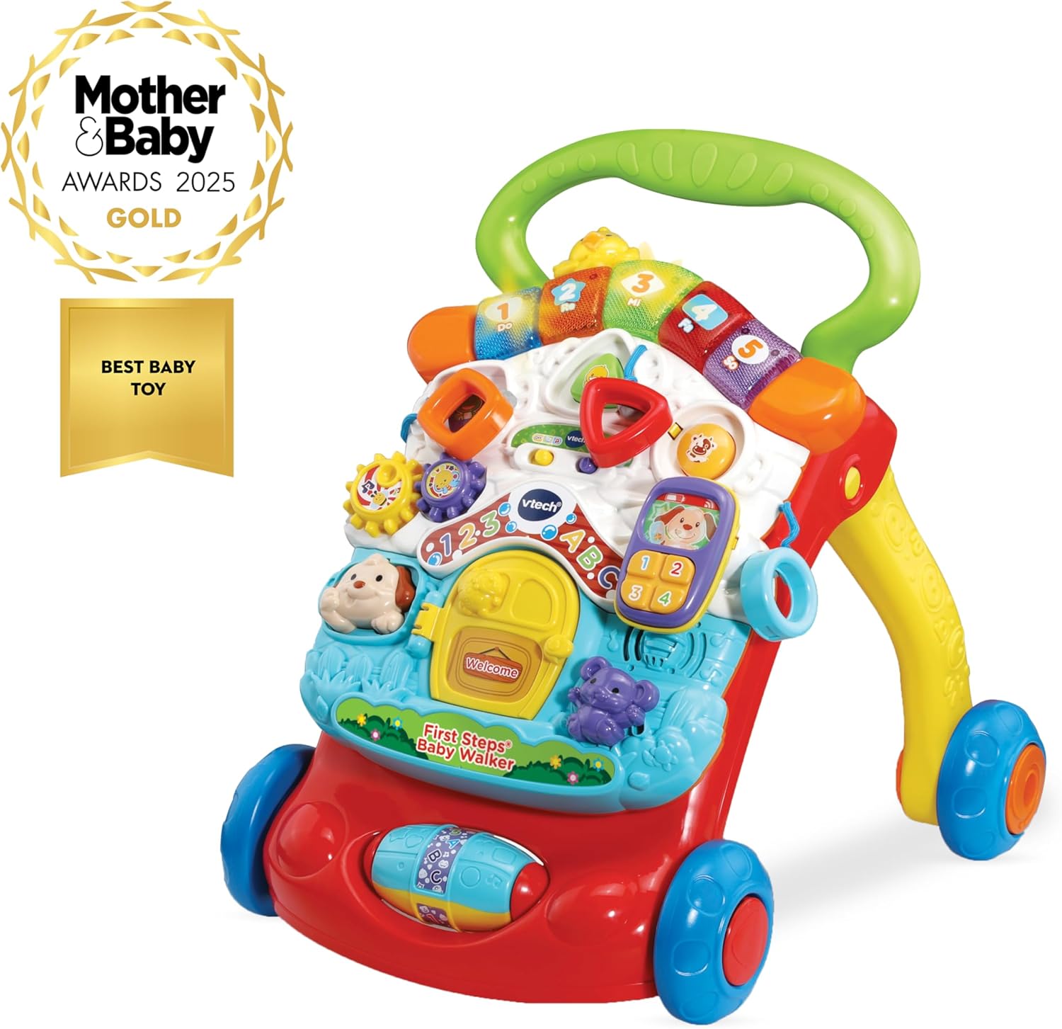 VTech First Steps Baby Walker | Push Along Walker Baby Toy with Shapes, Sounds, Music, Phrases, Pretend Play and More — الصورة 2 من 12