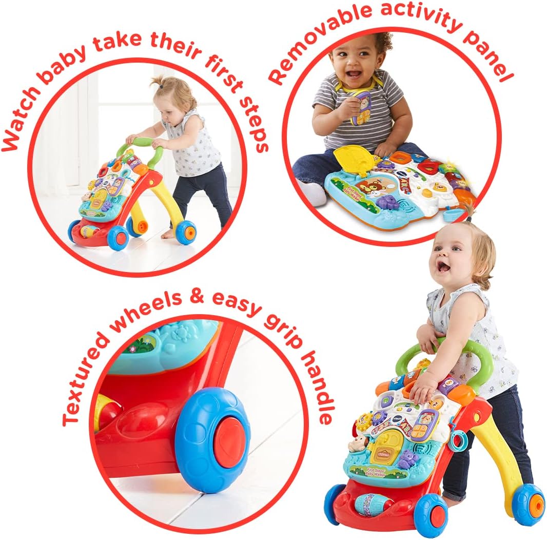 VTech First Steps Baby Walker | Push Along Walker Baby Toy with Shapes, Sounds, Music, Phrases, Pretend Play and More — الصورة 3 من 12