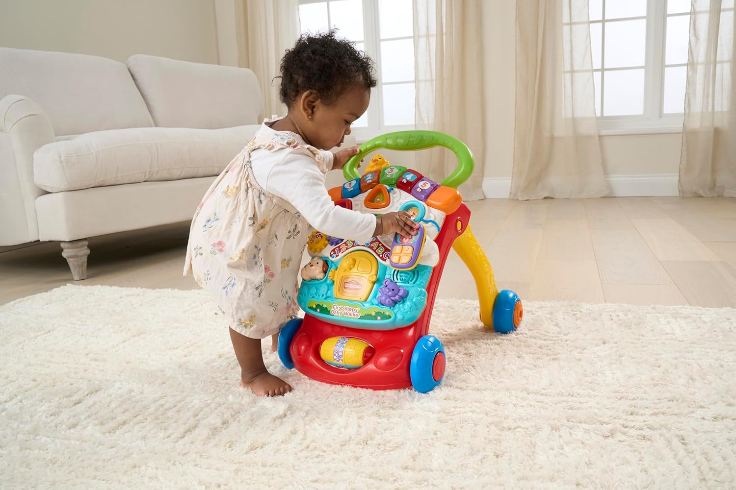 VTech First Steps Baby Walker | Push Along Walker Baby Toy with Shapes, Sounds, Music, Phrases, Pretend Play and More — الصورة 6 من 12