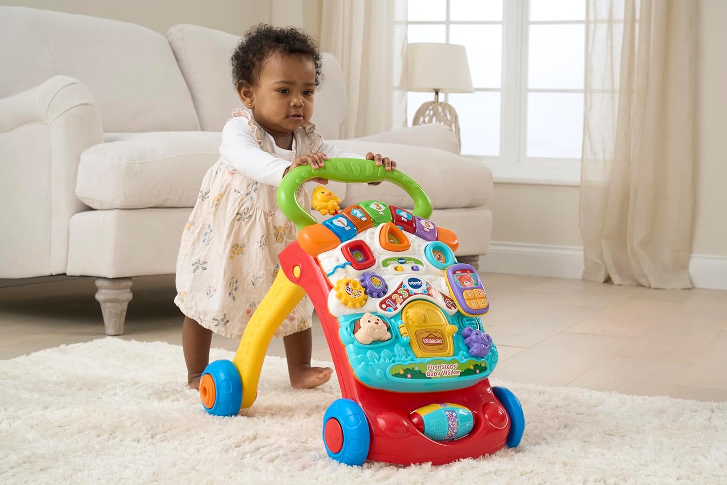VTech First Steps Baby Walker | Push Along Walker Baby Toy with Shapes, Sounds, Music, Phrases, Pretend Play and More — الصورة 7 من 12