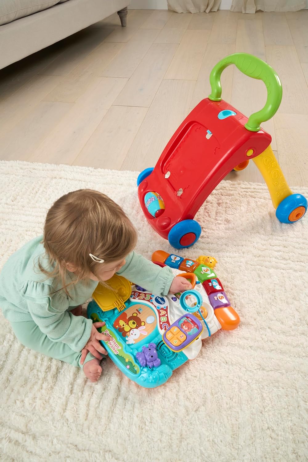 VTech First Steps Baby Walker | Push Along Walker Baby Toy with Shapes, Sounds, Music, Phrases, Pretend Play and More — الصورة 9 من 12