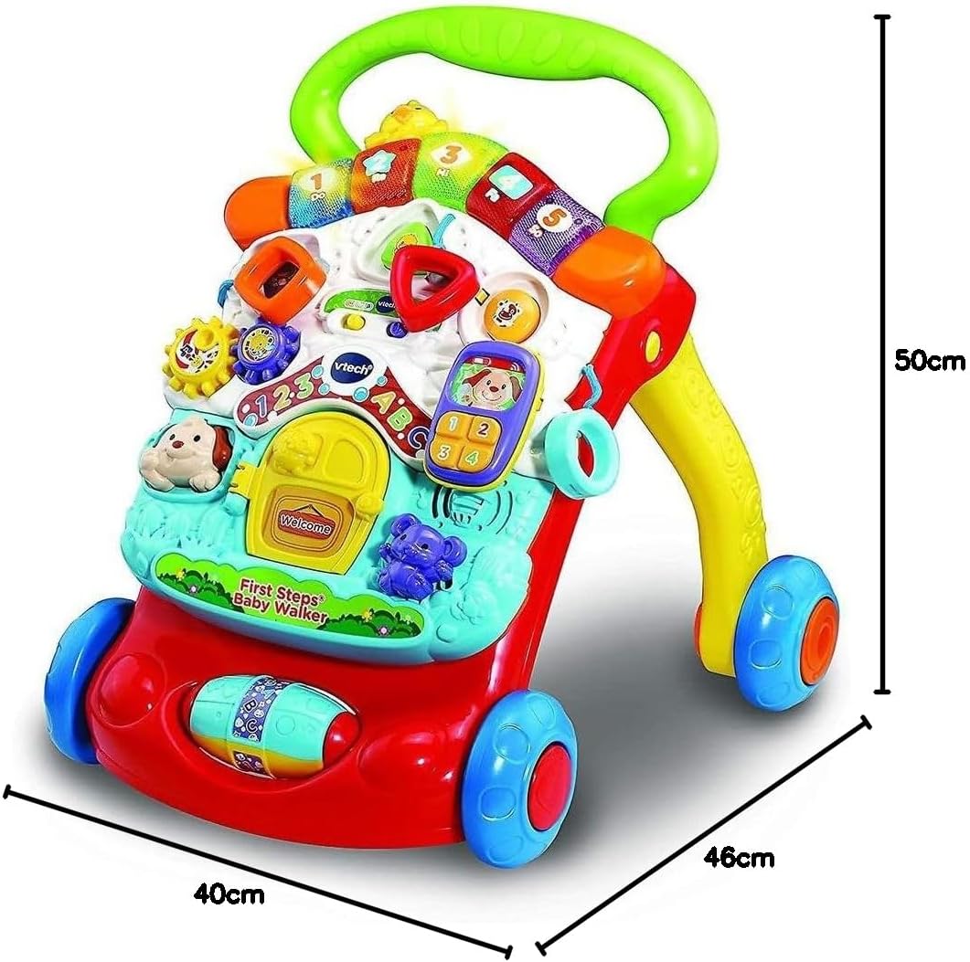 VTech First Steps Baby Walker | Push Along Walker Baby Toy with Shapes, Sounds, Music, Phrases, Pretend Play and More — الصورة 12 من 12