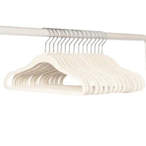 3 Sprouts Velvet Hanger - Cream (Set of 30)