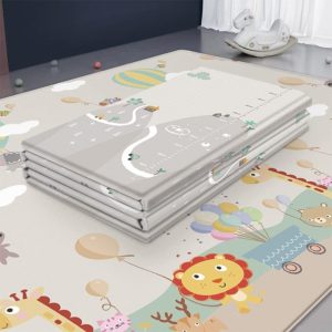 Beauenty Baby Play Mat, 200 * 180 * 1CM Waterproof Non-Slip Large Reversible Playmat Crawling Mat, Extra Thick Soft Baby Playmats for Playing or Camping Mat Bedroom Living Room Plush Carpet Area (B)