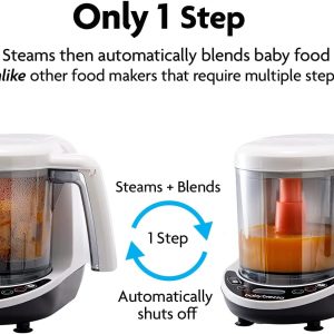 Baby Brezza One Step Baby Food Maker Deluxe  Cooker and Blender in One to Steam and Puree Baby Food for Pouches - Make Organic Food for Infants and Toddlers - Set Includes 3 Pouches and 3 Funnels