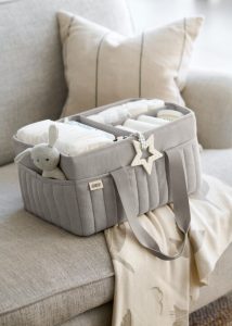 Nappy Caddy - Soft Grey Waffle